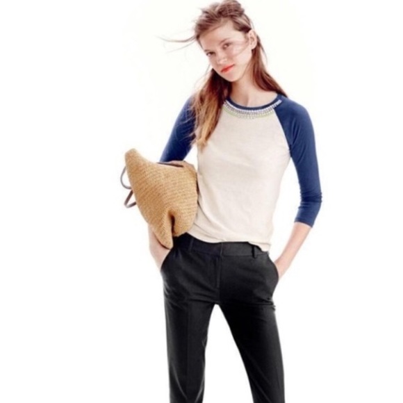 NWOT J. Crew Jeweled baseball tee - Picture 2 of 8